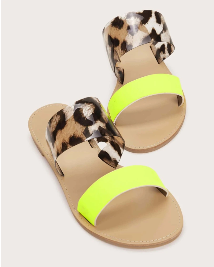 Lime Leopard Sandal- SALE